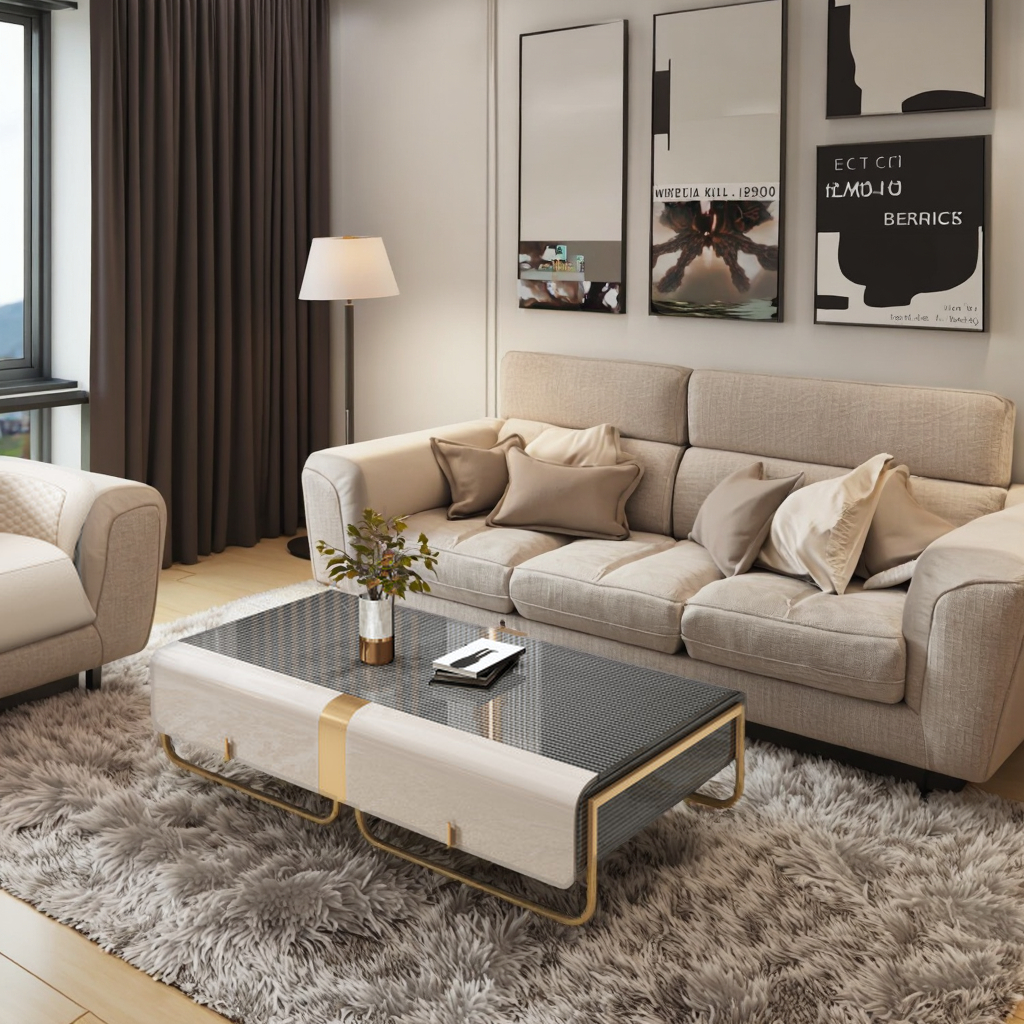 Wooden Coffee Table And TV Stand Set / Ruchi