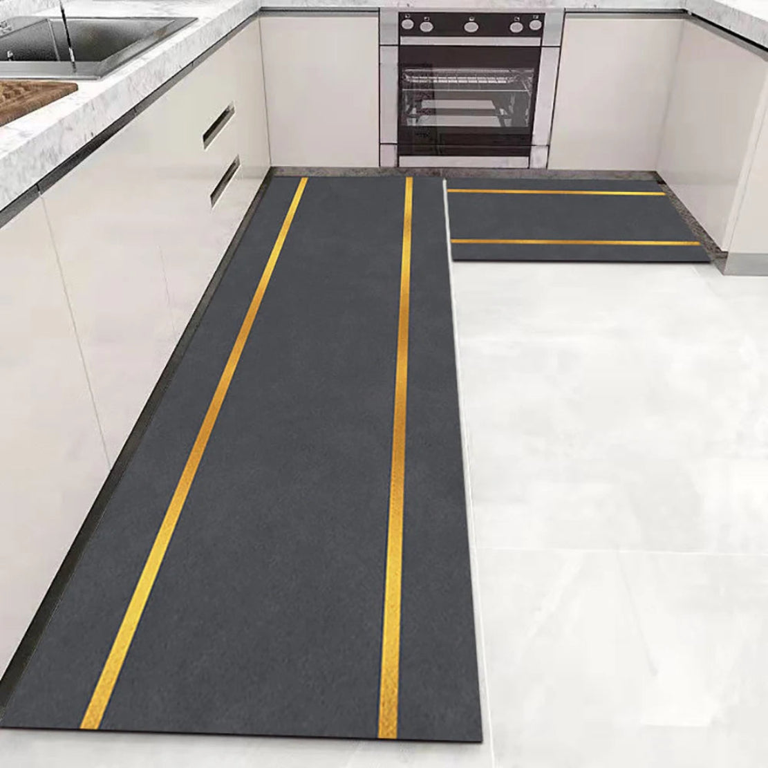 Set Of 2 Elegant Non-Slip Water Absorbent Kitchen Floor Mat