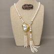 White Keshi Pearl Pendant Necklace / Ruchi