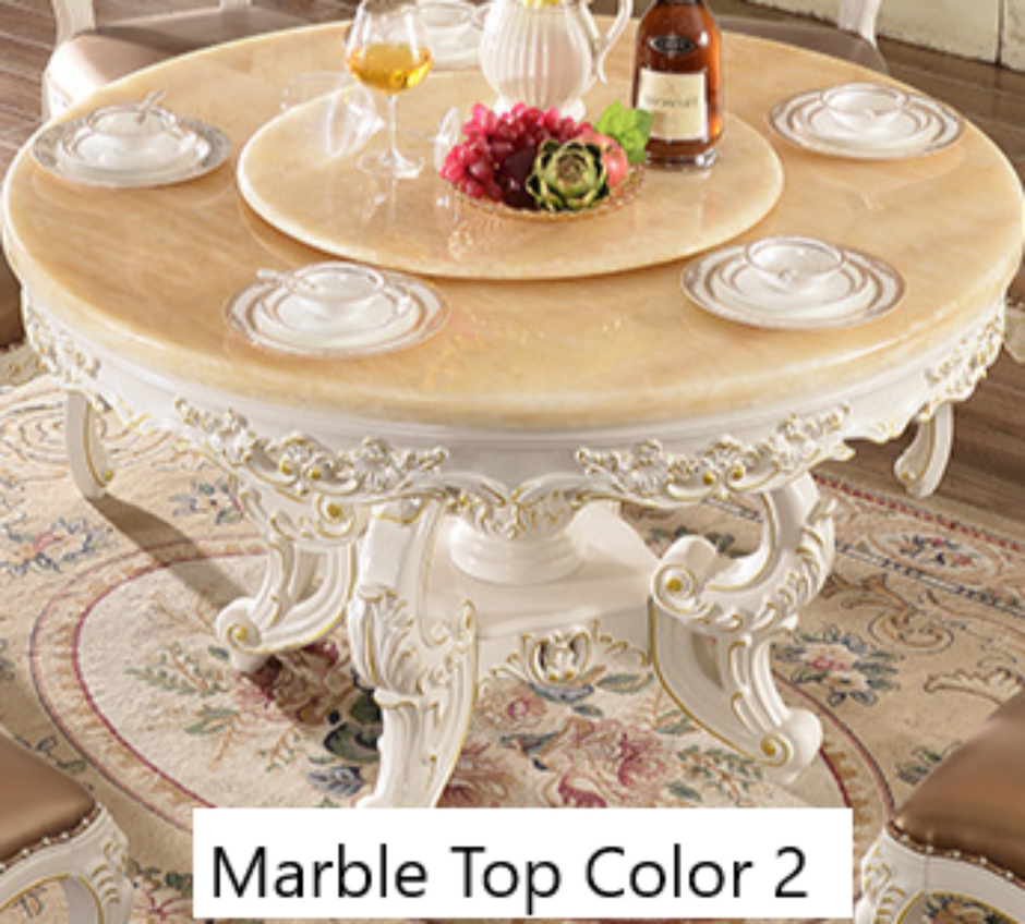 Marble Dining Table Set In Round European