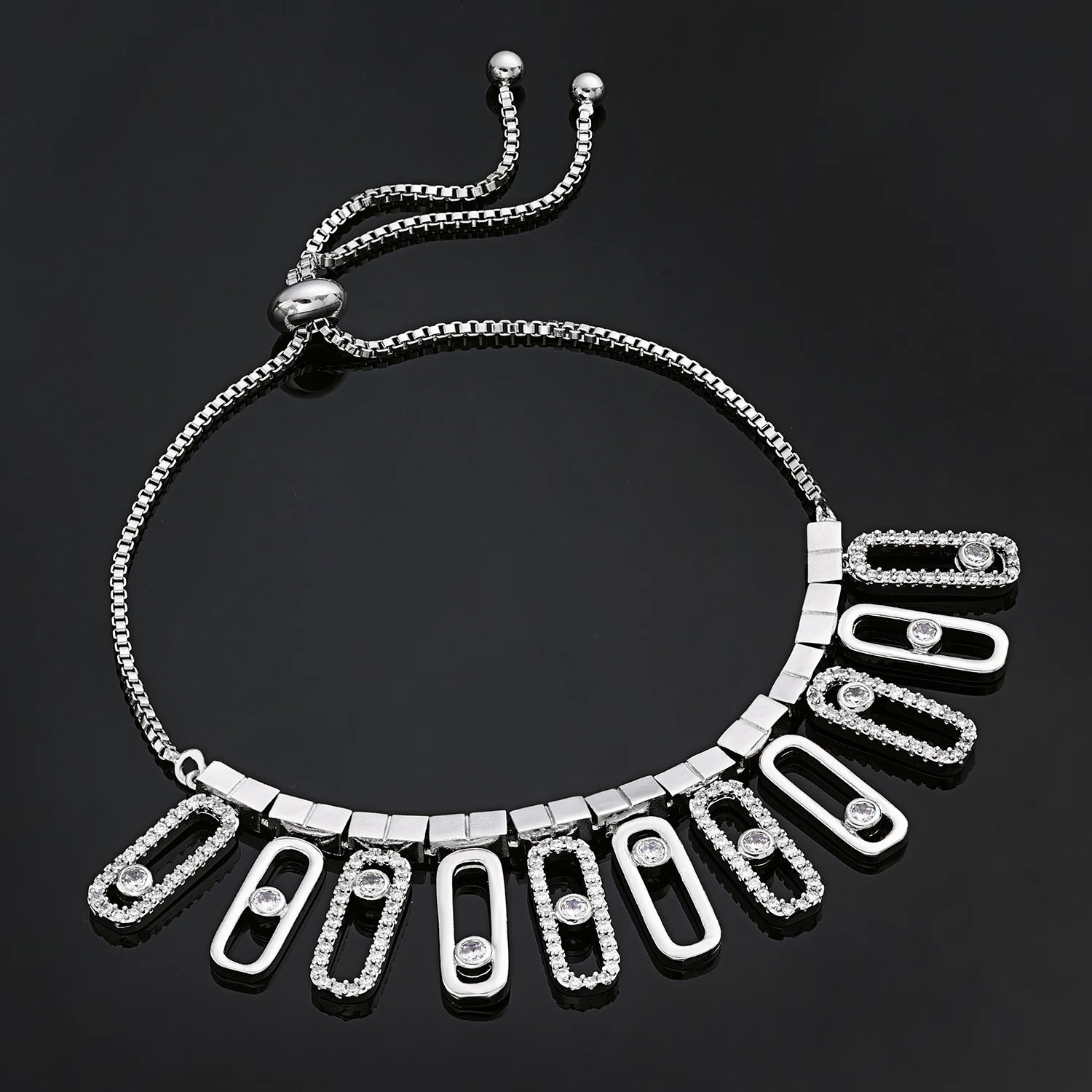 Enchanting Stylish 4 Piece Cubic Zirconia Crystal Necklace Set / Ruchi