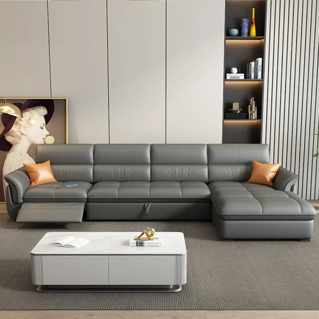 Leather Recliner Sectional Sofa