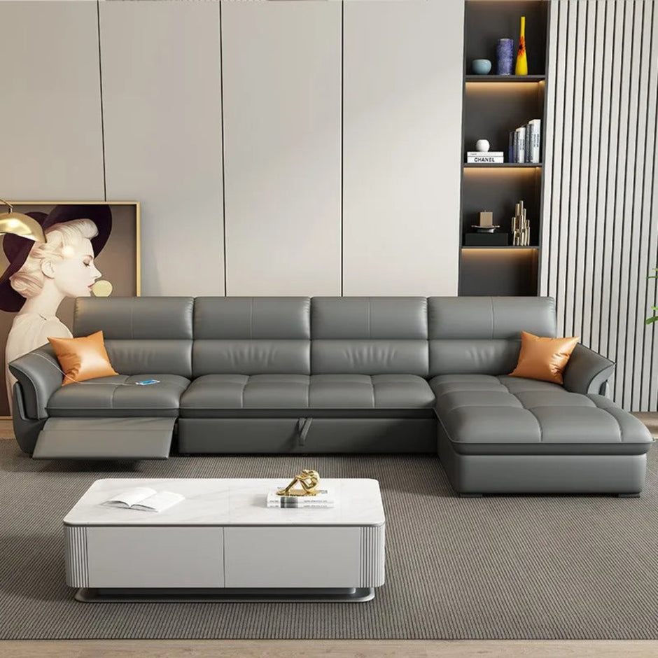 Leather Recliner Sectional Sofa