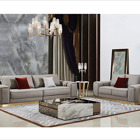 4 Piece Fabric Sectional Sofa Set 