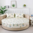 Round Cotton Fitted Bedsheet With Pillowcases / Ruchi