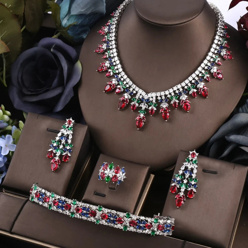 Silver Design Necklace Set For Women