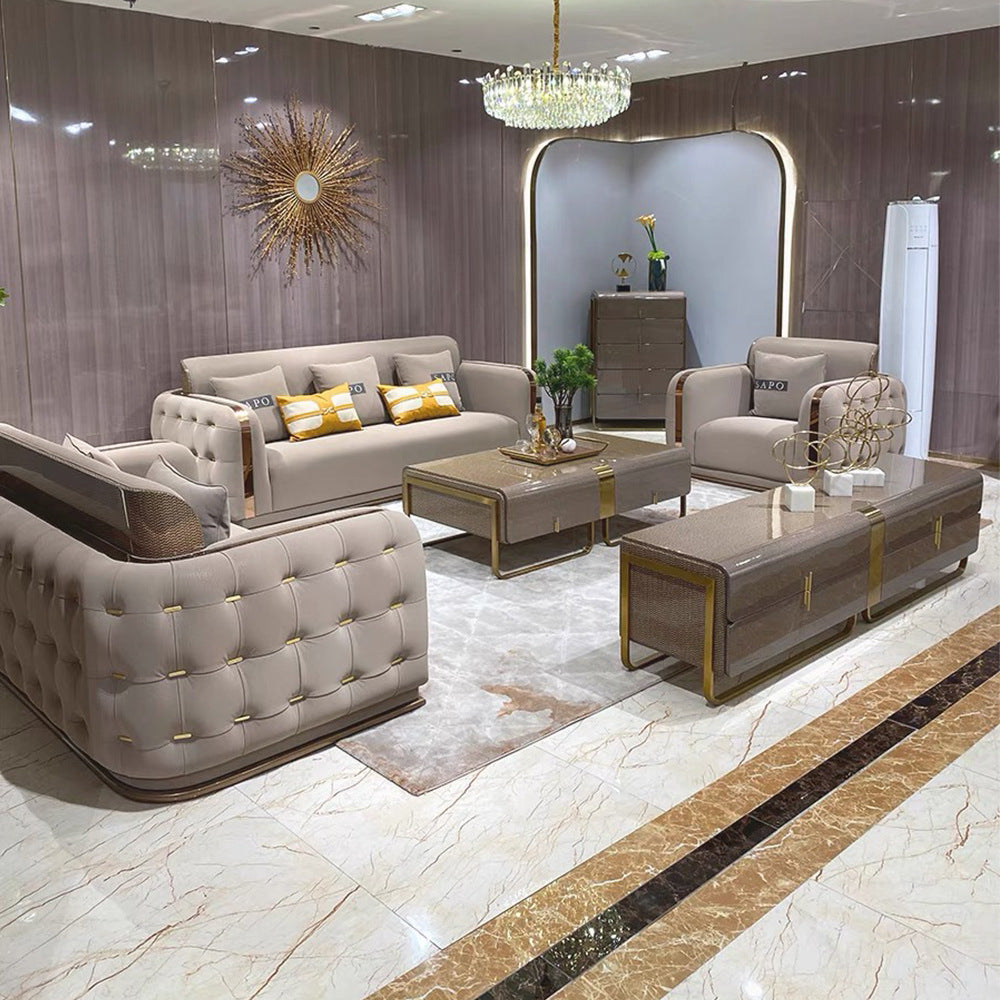 Modern Living Room Leather Sofa Set for Elegance RuchiCollection