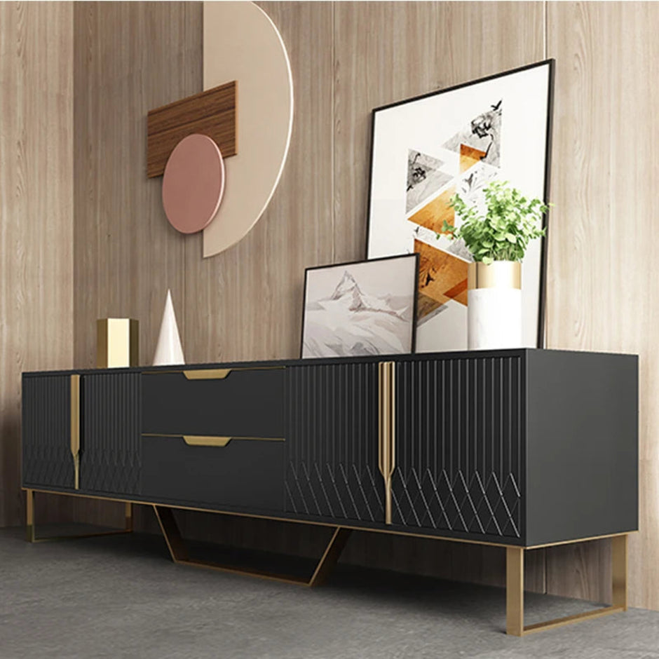 Elegant Wooden Coffee Table And TV Stand Set