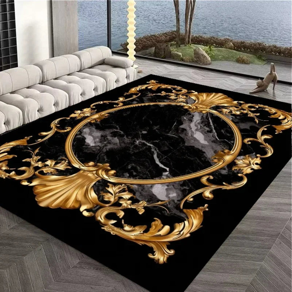 Marble Textured Anti-Skid Living Room Rug