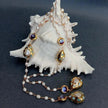 Larimar Beaded White Pearl Chain Necklace / Ruchi