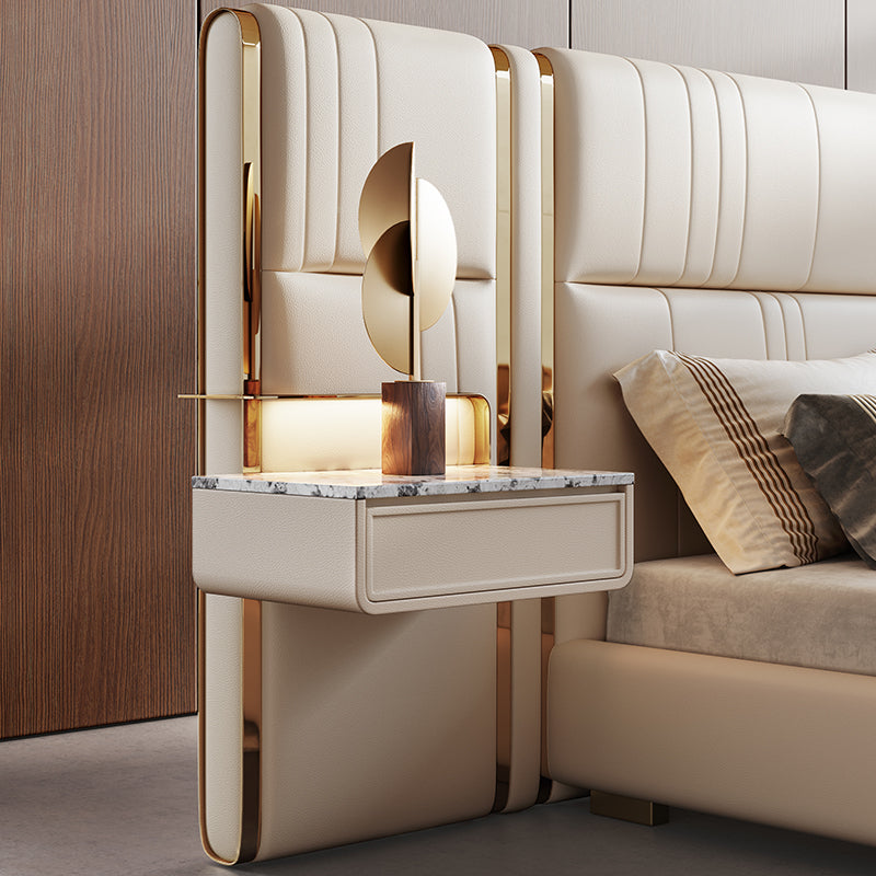 Lyra Platform Leather King Size Bed