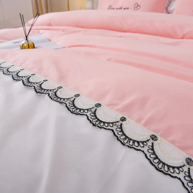 Round Cotton Fitted Bedsheet Bed-skirt Set