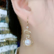 Round Cubic Zirconia Drop Earrings