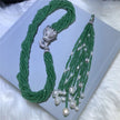 Tassel Design Green Agate Necklace Or Earrings / Ruchi
