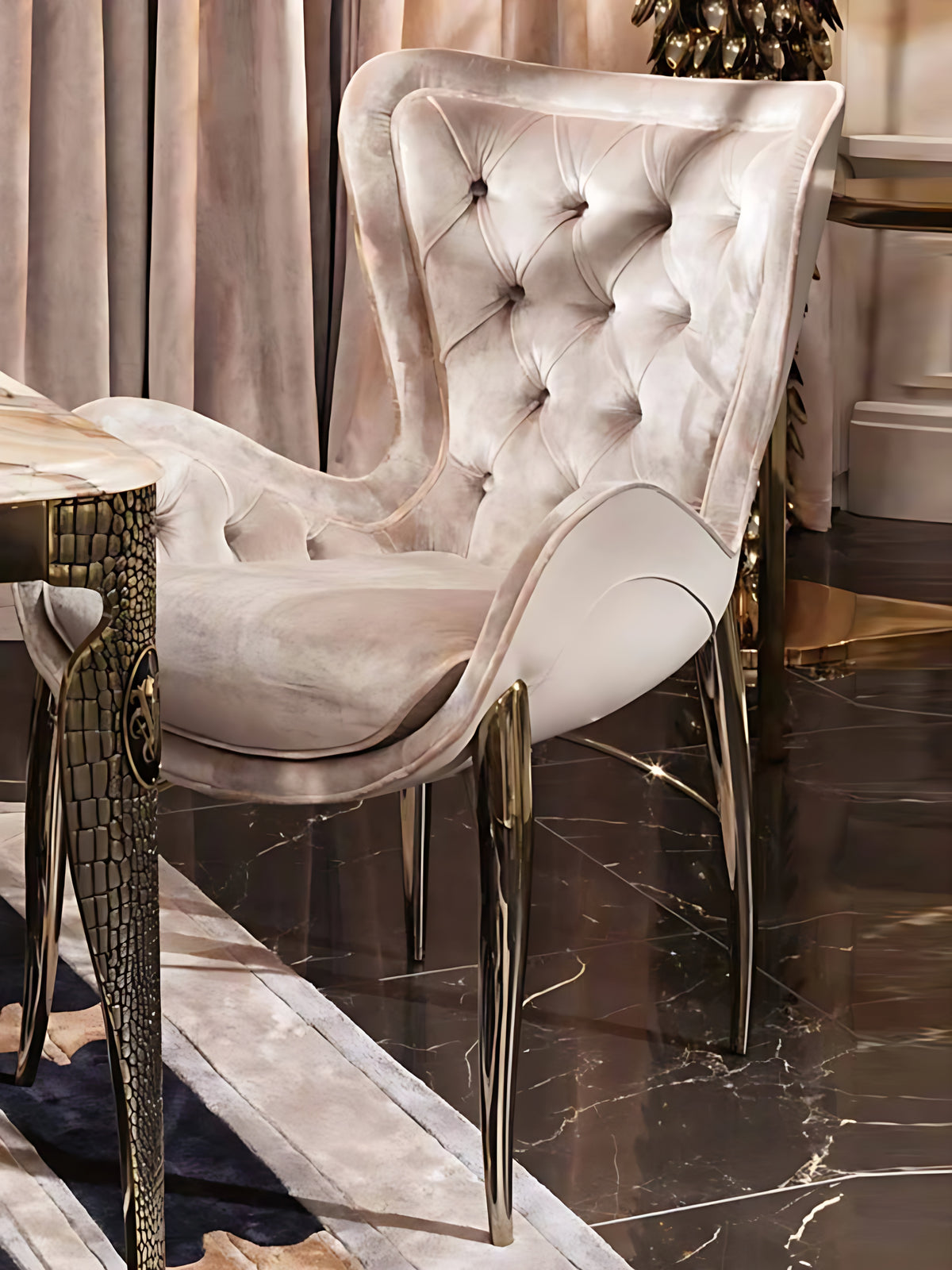Modern Marble Dining Table Set with Chairs / Ruchi