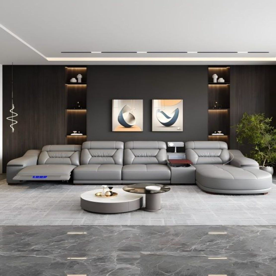 Comfy Electric Reclining Leather Sofa / Ruchi