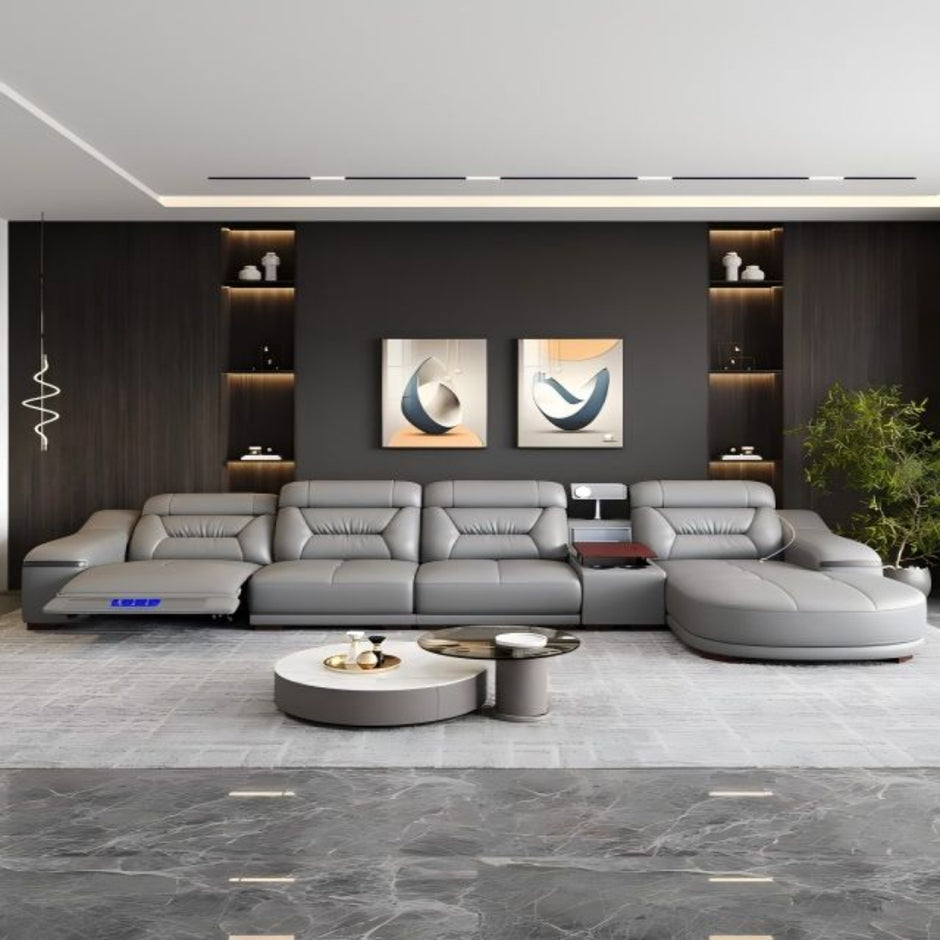 Comfy Electric Reclining Leather Sofa / Ruchi