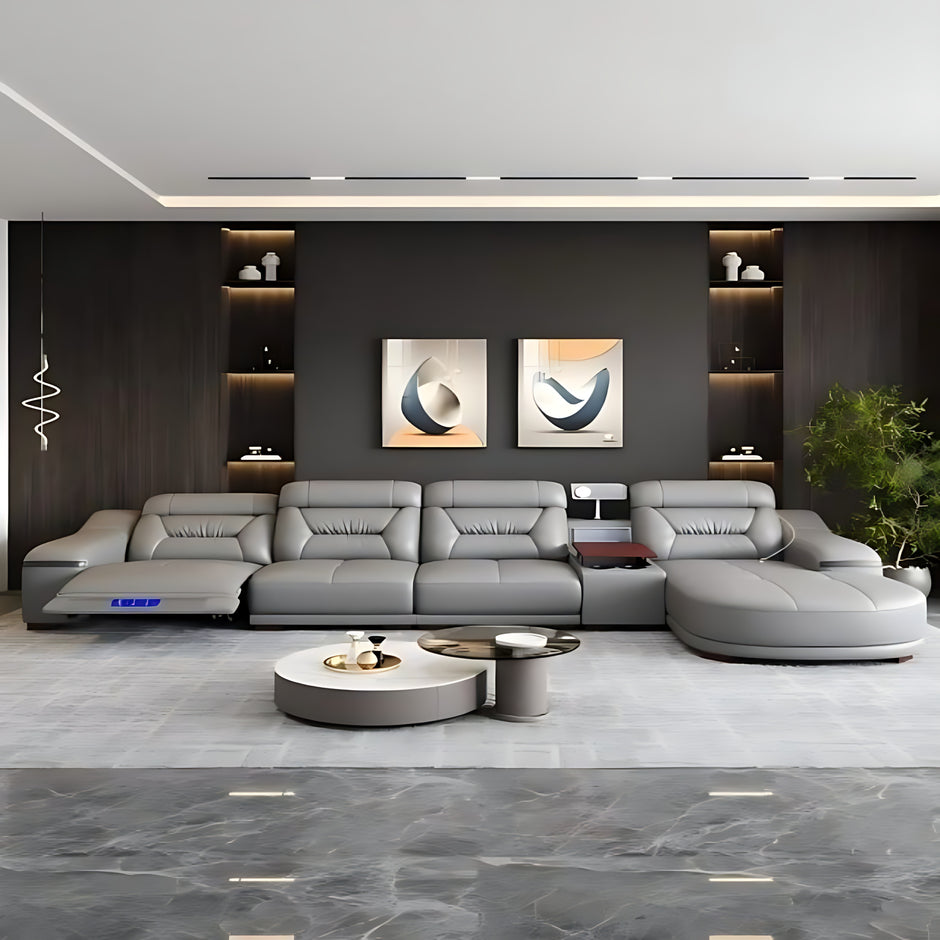 Comfy Electric Reclining Leather Sofa / Ruchi