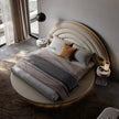 Modern LED Leather Round Bed / Ruchi
