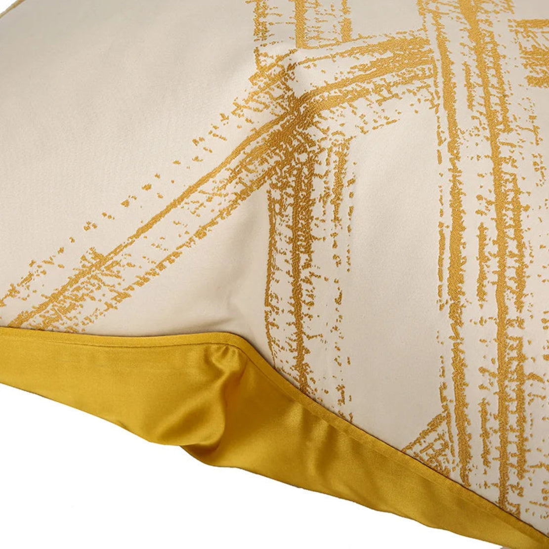 Gold Stripe Jacquard Pillow Case
