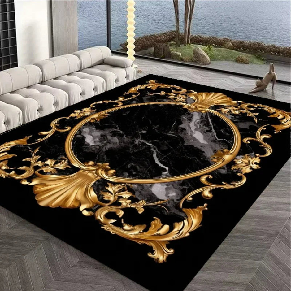 Marble Textured Anti-Skid Living Room Rug / Ruchi
