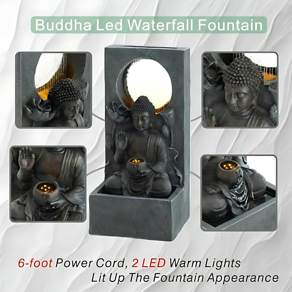 28'' Resin LED Buddha Waterfall Outdoor Fountain / Ruchi