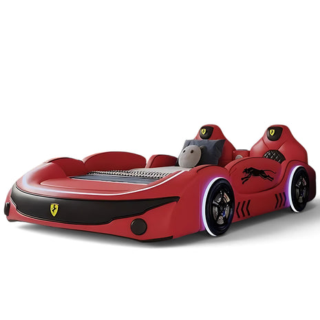 LED Leather Kids Car Bed With Mattress / Ruchi