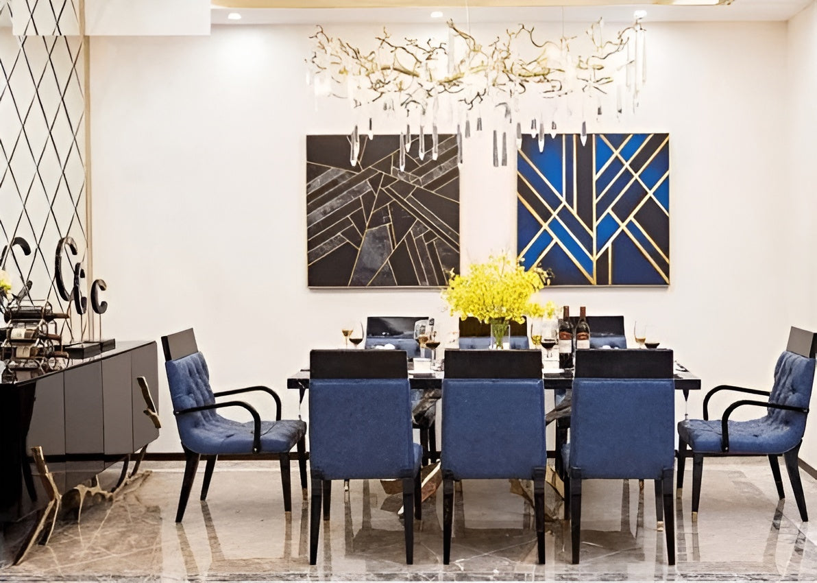 90-Inch Magnificent Marble Top Dining Table / Ruchi