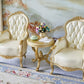 European Leather Sofa Chair And Side Table Set / Ruchi