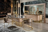 Shiny Marble Top Dining Table Set / Ruchi
