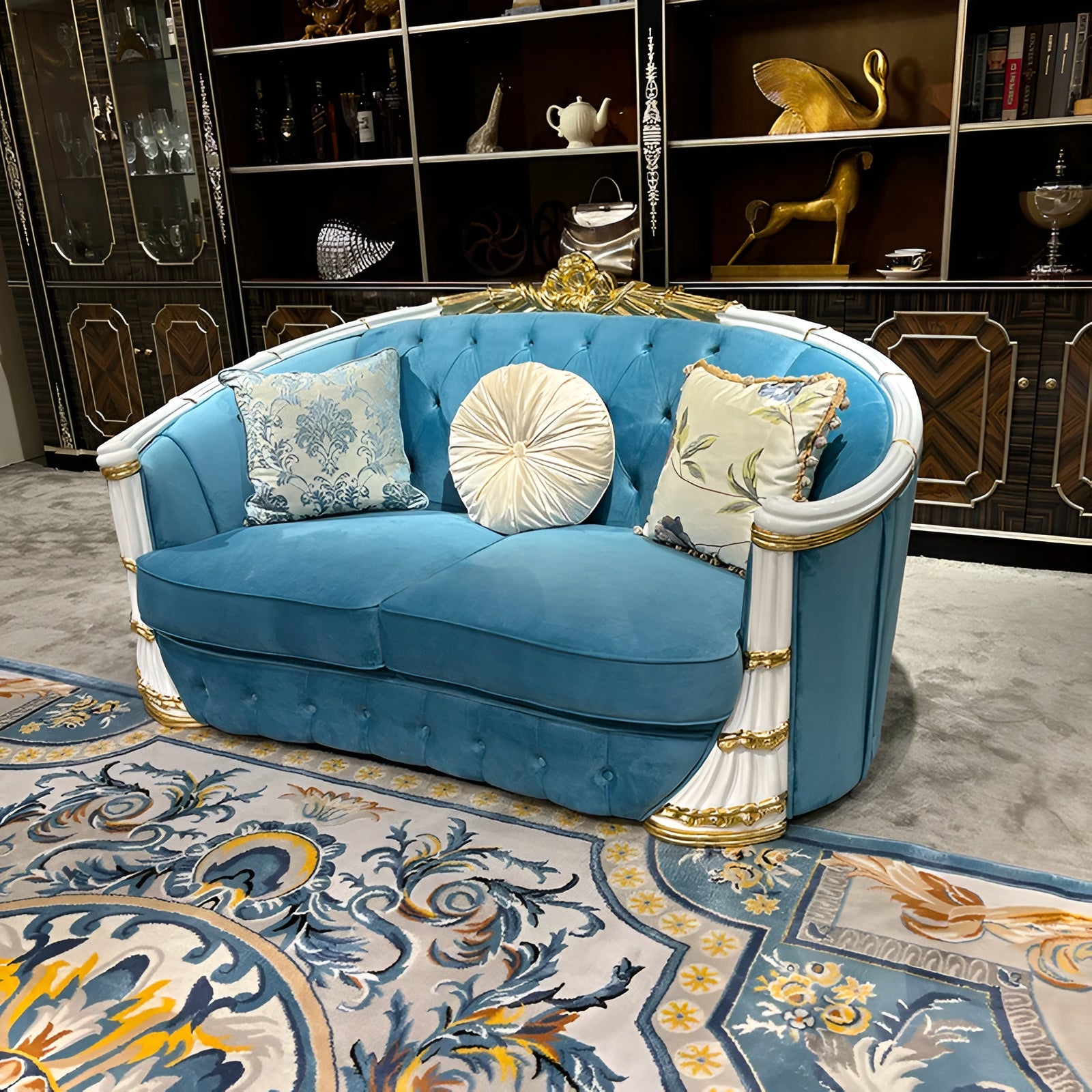 Velvet European Sofa Set of 3 / Ruchi