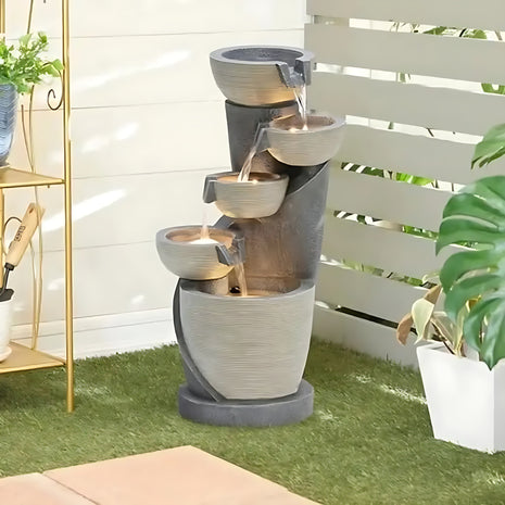5-Tier Indoor/Outdoor LED Polyresin Water Fountain / Ruchi