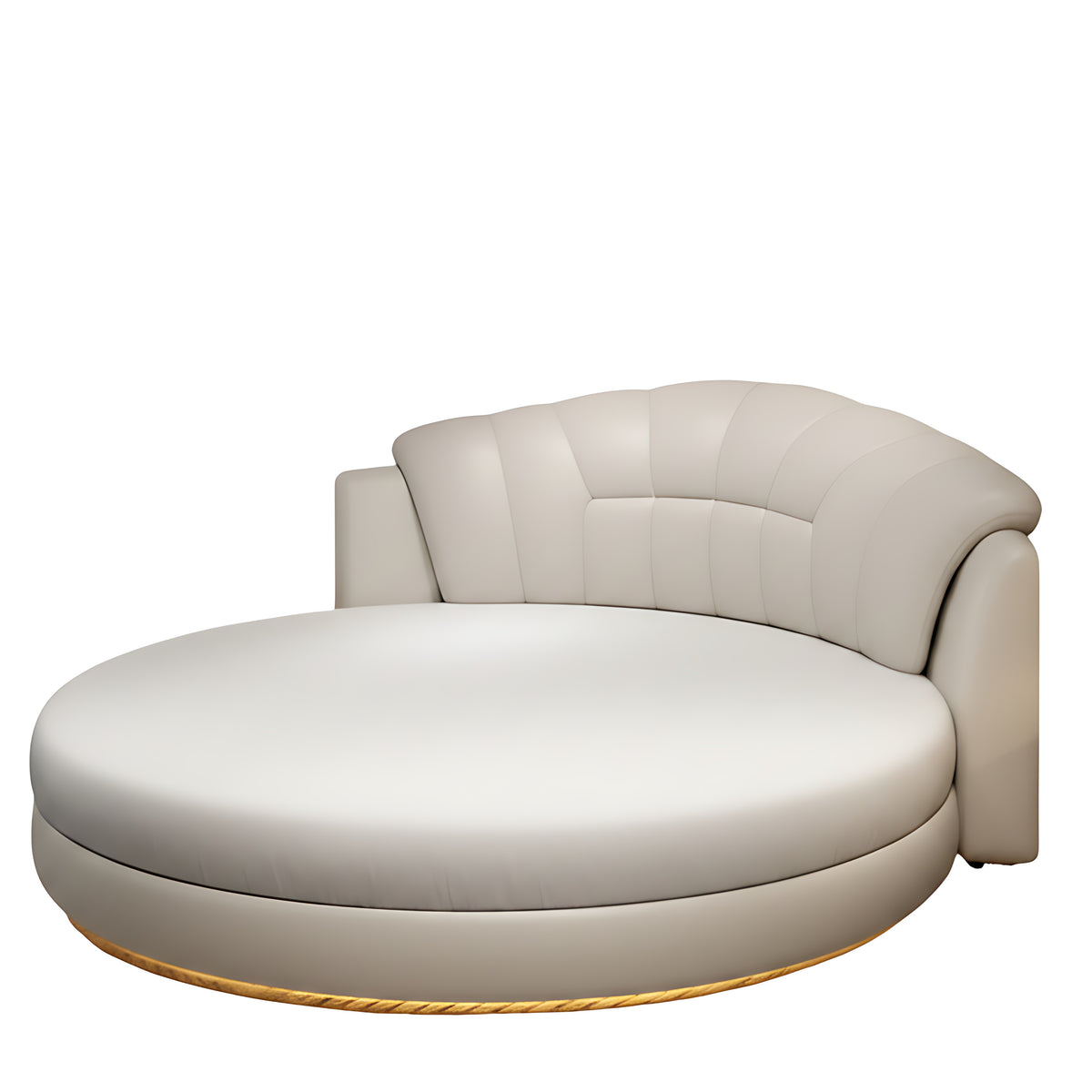 LED Leather Round Bed / Ruchi 