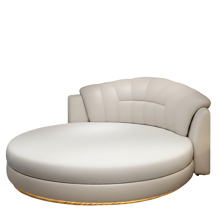 LED Leather Round Bed / Ruchi 