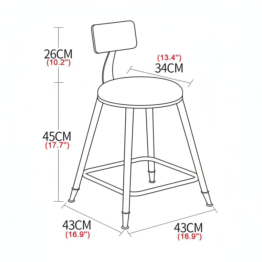 Fabric Bar Stools Set of 4
