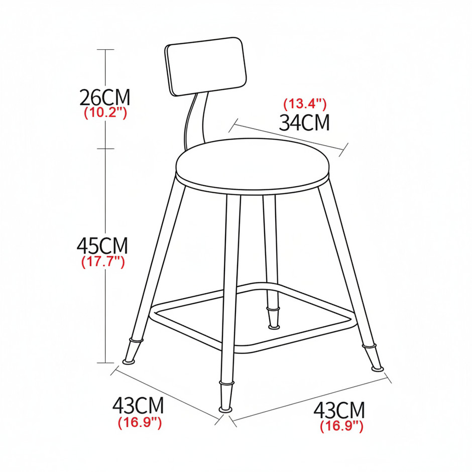 Fabric Bar Stools Set of 4