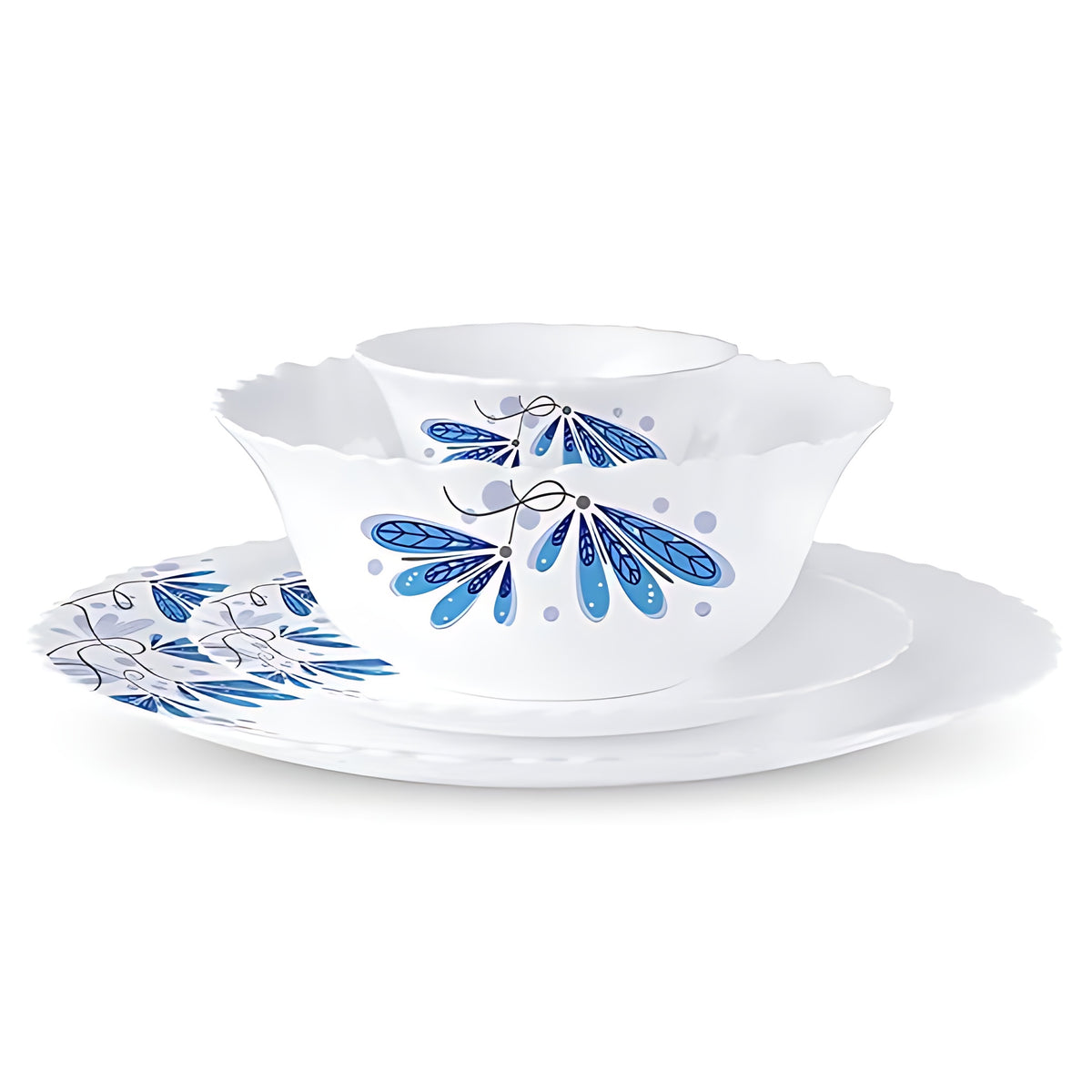 35 Pieces White Dinner Plates & Bowls Set / Ruchi