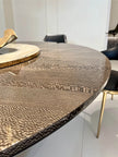Shiny Wooden Top Round Dining Table Set