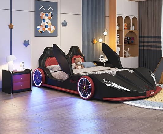 Kids' LED Leather Car Bed / Ruchi