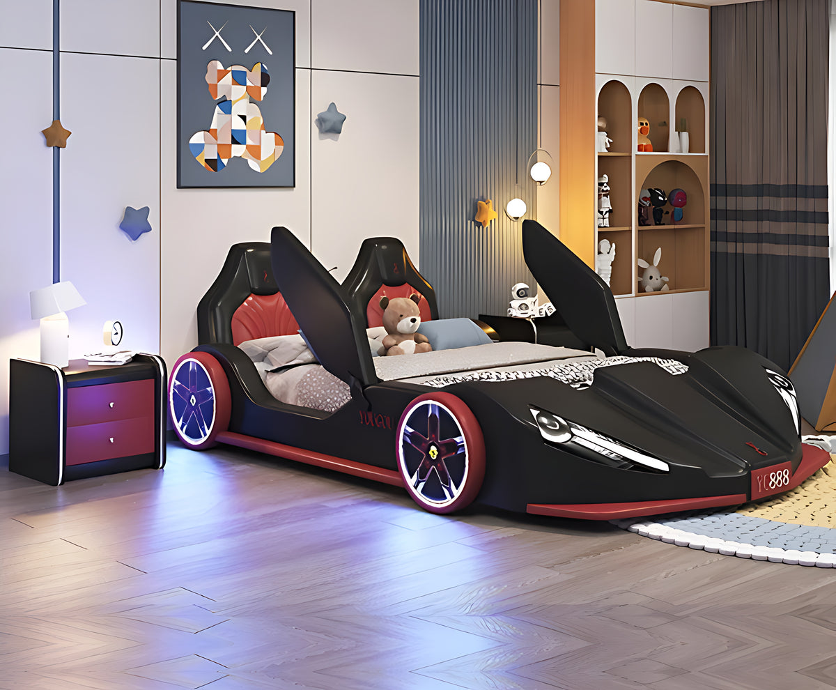 Kids' LED Leather Car Bed / Ruchi