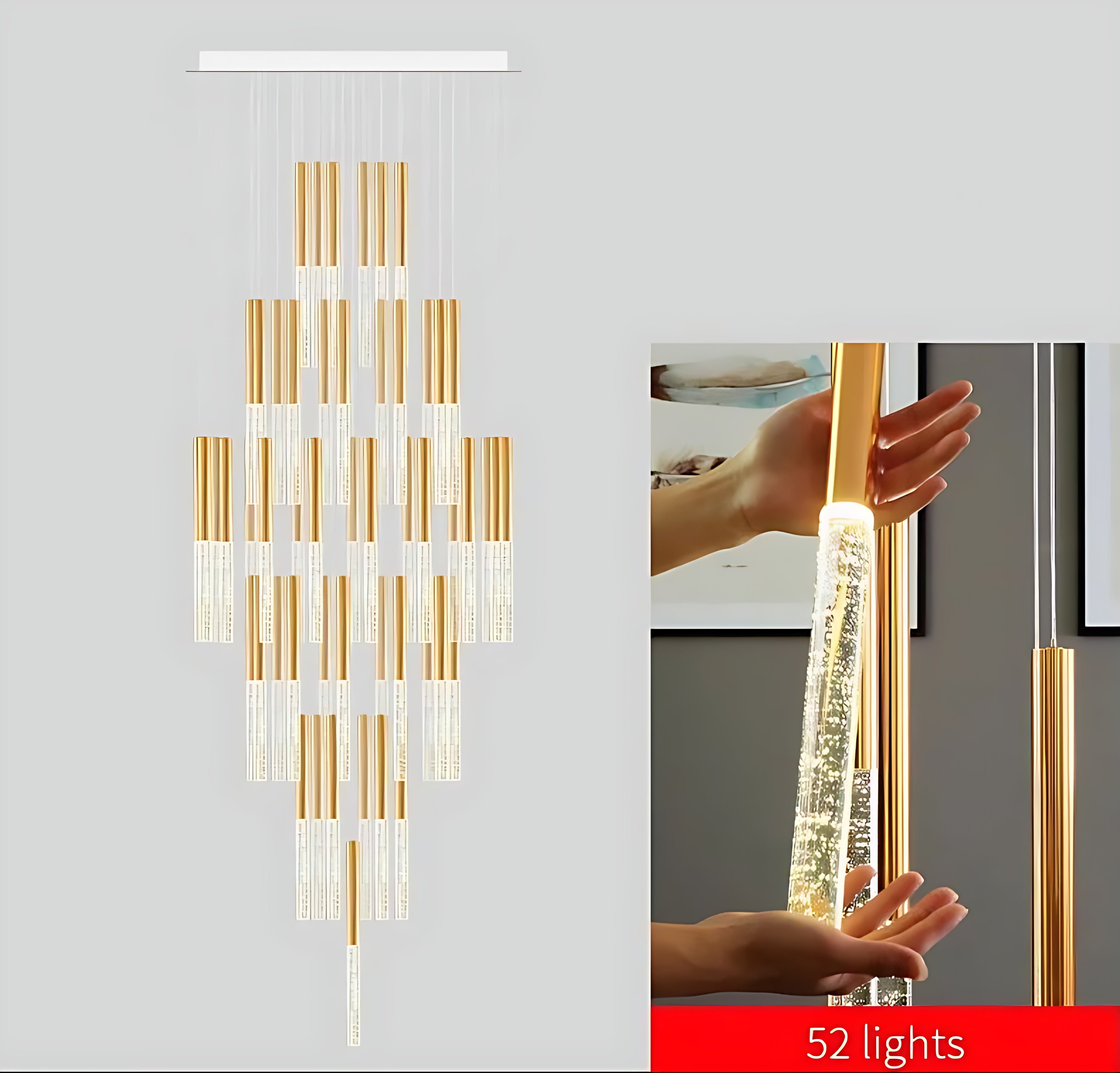 Large LED Multi Light Pendant Chandelier / Ruchi