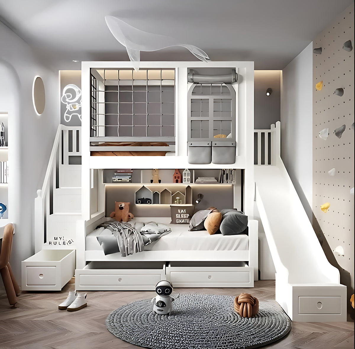 Modern Wooden Kids Bunk Bed / Ruchi