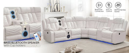 Multifunctional Electric Recliner LED Sectional Leather Sofa / Ruchi