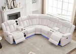 Multifunctional Electric Recliner LED Sectional Leather Sofa / Ruchi