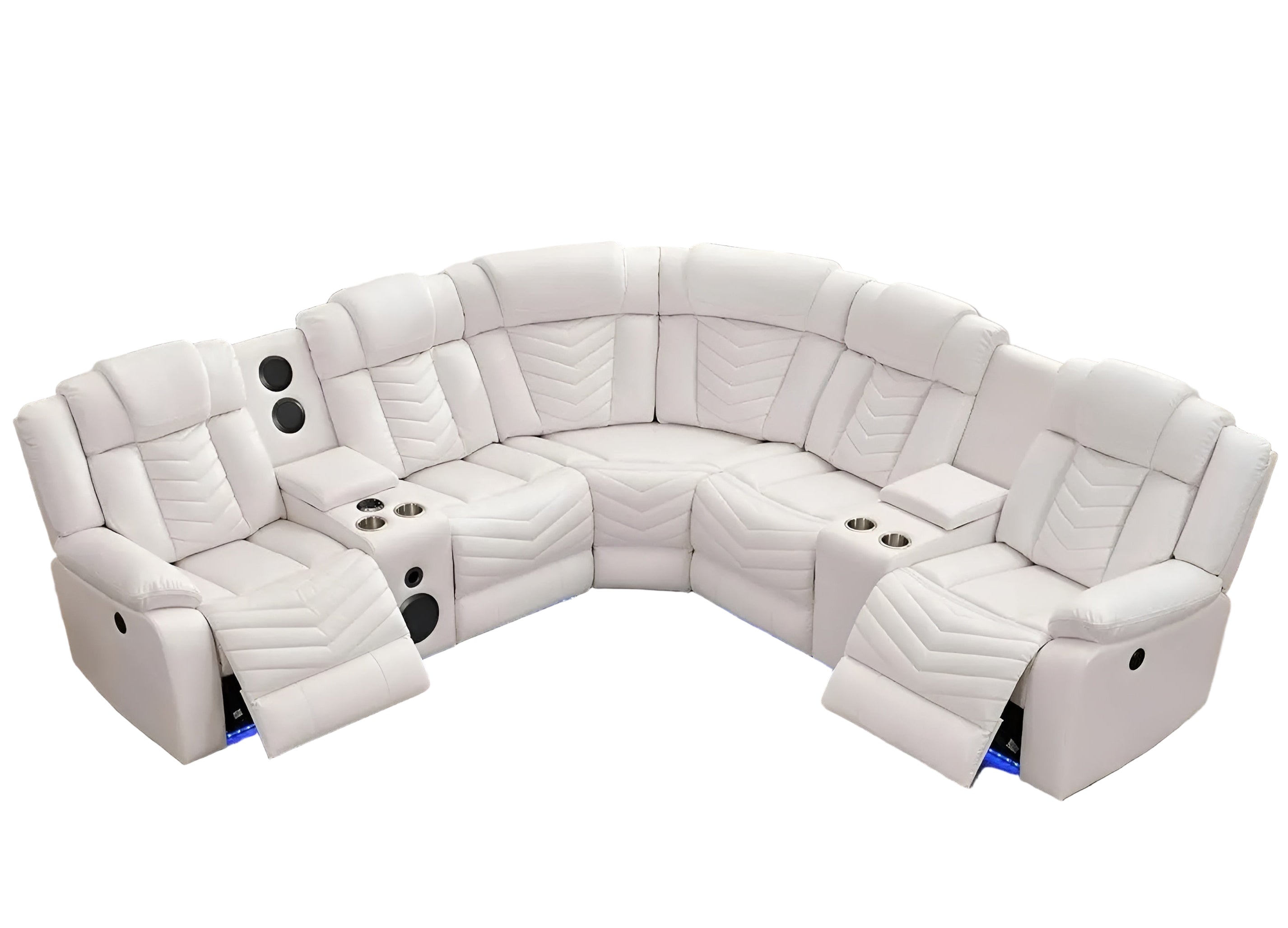 Multifunctional Electric Recliner LED Sectional Leather Sofa
