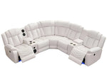 Multifunctional Electric Recliner LED Sectional Leather Sofa