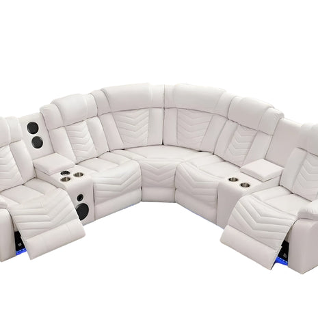 Multifunctional Electric Recliner LED Sectional Leather Sofa