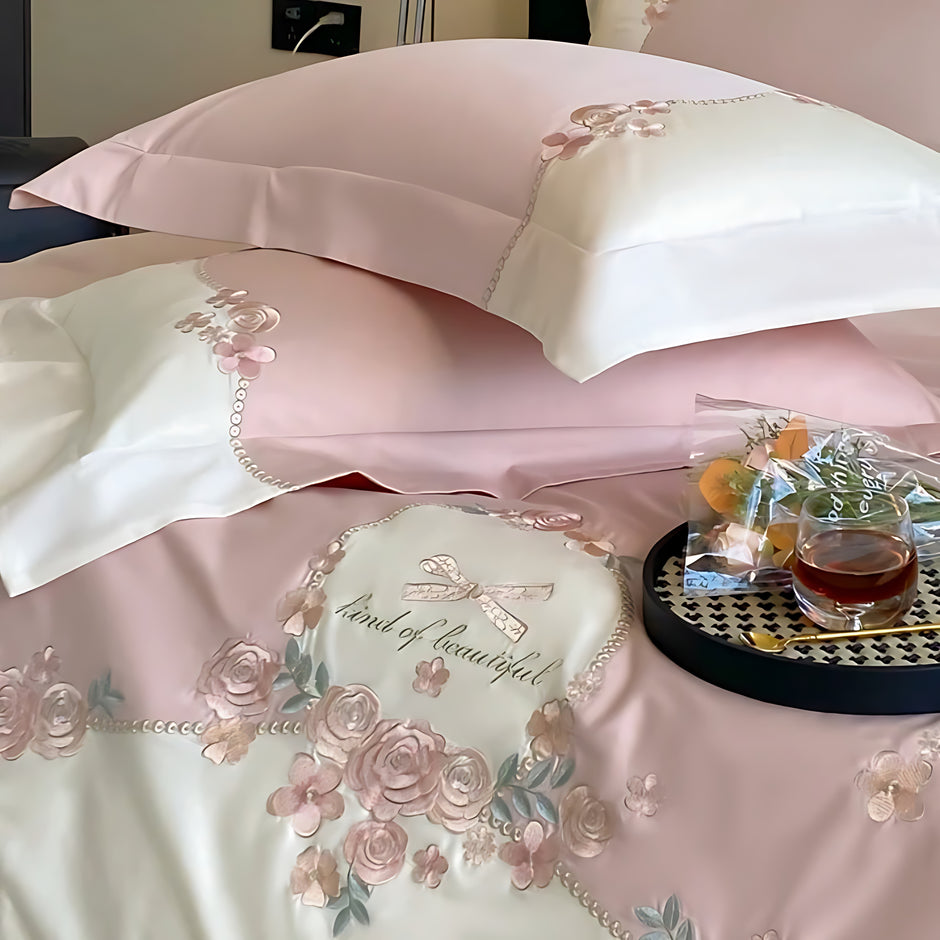 French-Style Fitted Floral Cotton Bedding Set / Ruchi