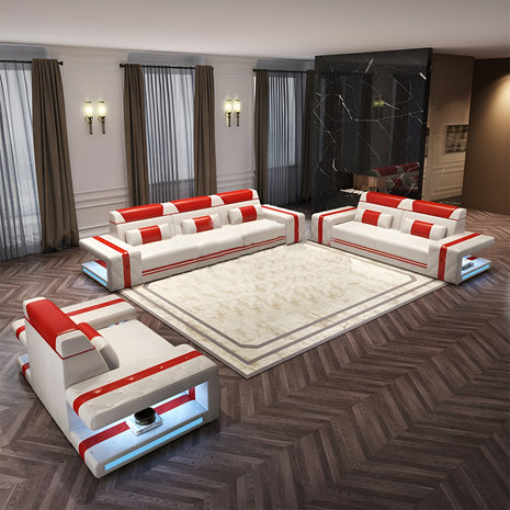 Elegant Design LED Leather Sofa Set / Ruchi