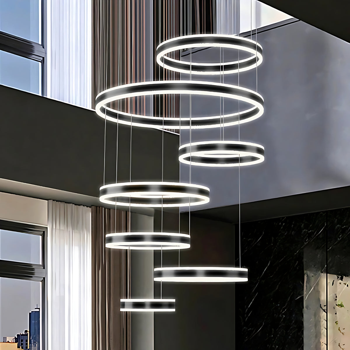 Modern Remote Control LED Circle Chandelier / Ruchi